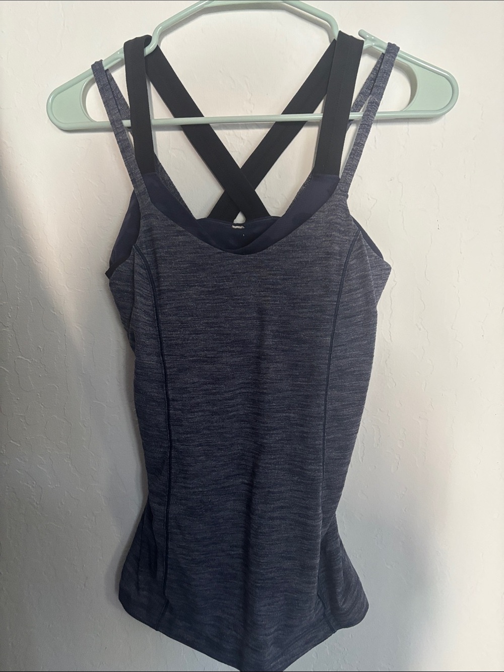 Heathered Blue/ Gray Crossback Active Tank